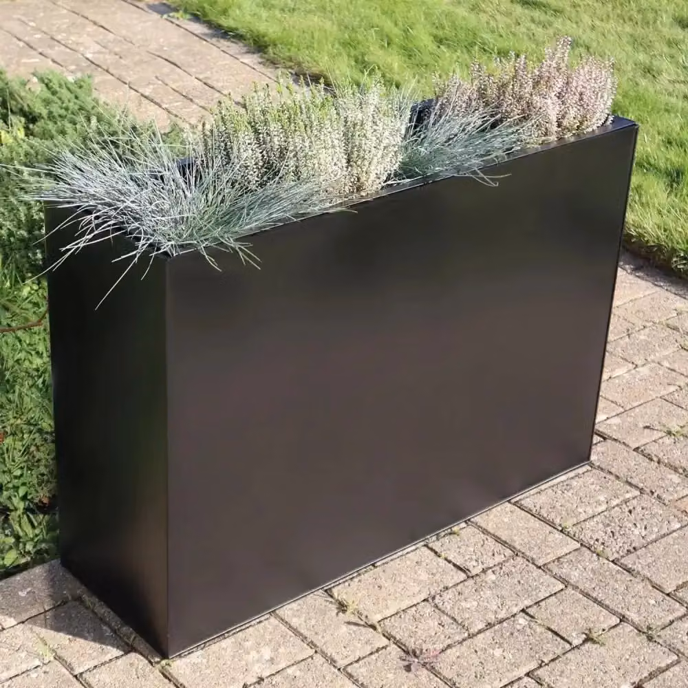 Access Garden Products Matte Black Galvanised Steel Trough Planter, W: 90 cm, H: 60 cm – 4