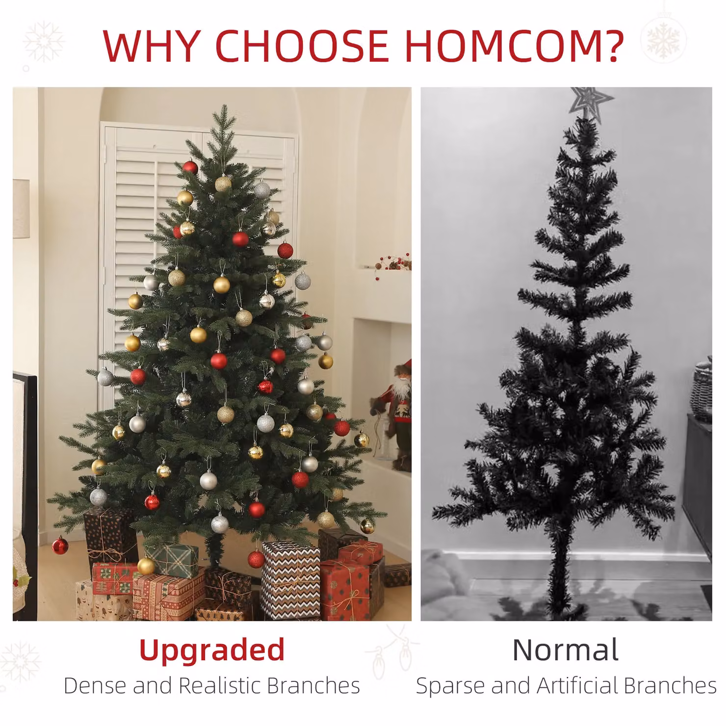 HOMCOM Green Artificial Spruce Christmas Tree, Height: 182.88 cm – 4