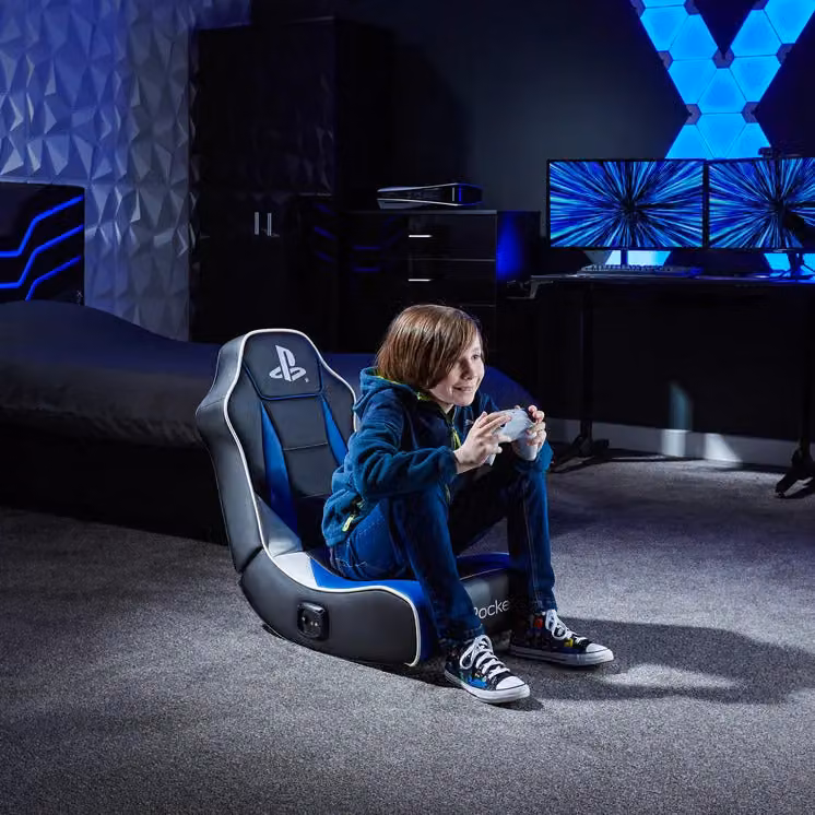 X Rocker PlayStation Geist Floor Rocker Gaming Chair for Kids in Black – 2
