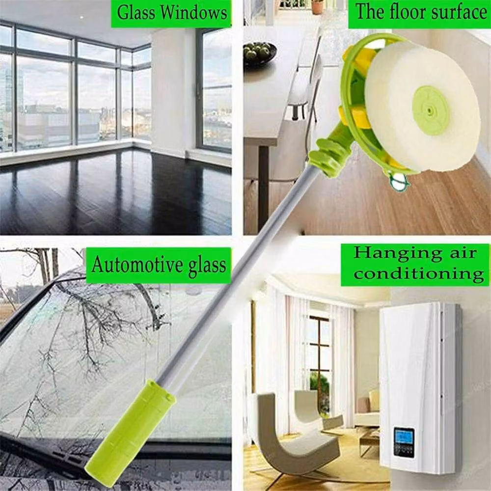 Kelvenix 2 in 1 U Shaped Telescopic Multipurpose Window Cleaner and Squeegee with Microfibre Head in Green – 3
