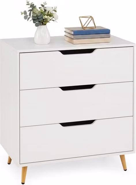 COSTWAY White Scandinavian Tall Chest of Drawers