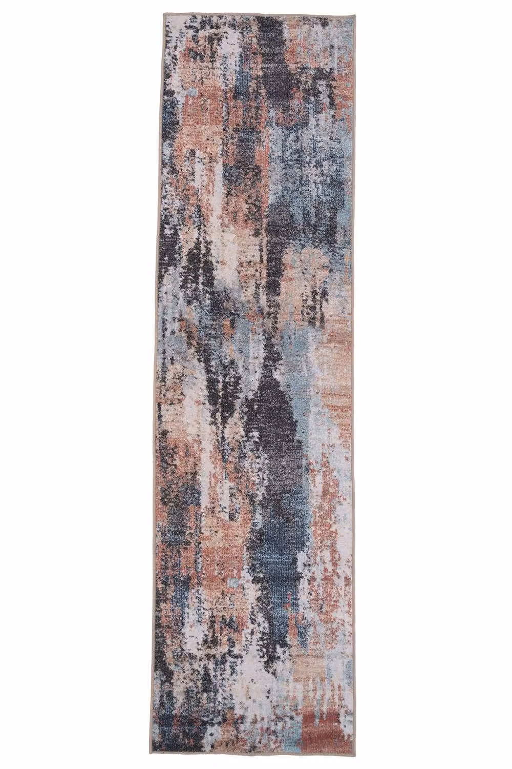 Kukoon Multicolour Abstract Modern Machine Woven Washable Soft Rug, Blue, Grey and Orange, W: 160 cm, D: 230 cm – 6