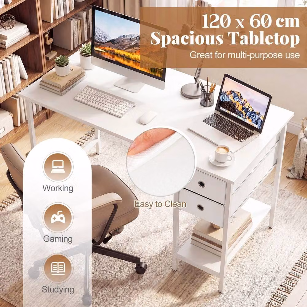 VOGREX Modern White Computer Desk for Home Office – 2
