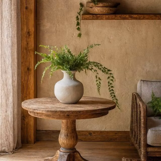 Wyld Haus Terra Stoneware Squat Textured Vase in Grey, H 26.0 cm x W 24.0 cm x D 24.0 cm