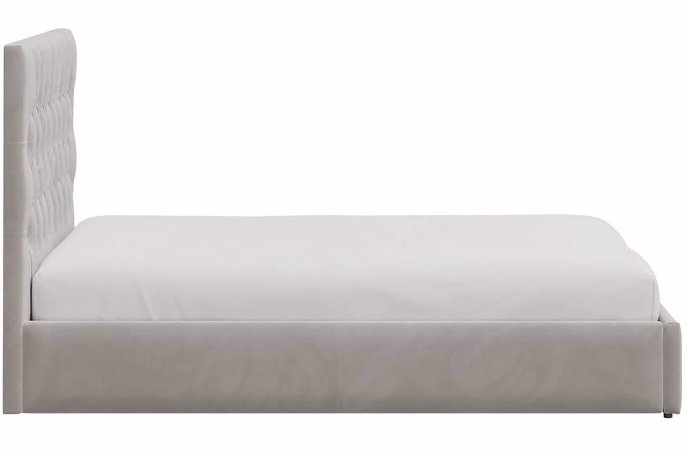 Snuggle Beds Elizabeth Stone Grey Upholstered Storage Ottoman Bed Frame, Super King Size – 4