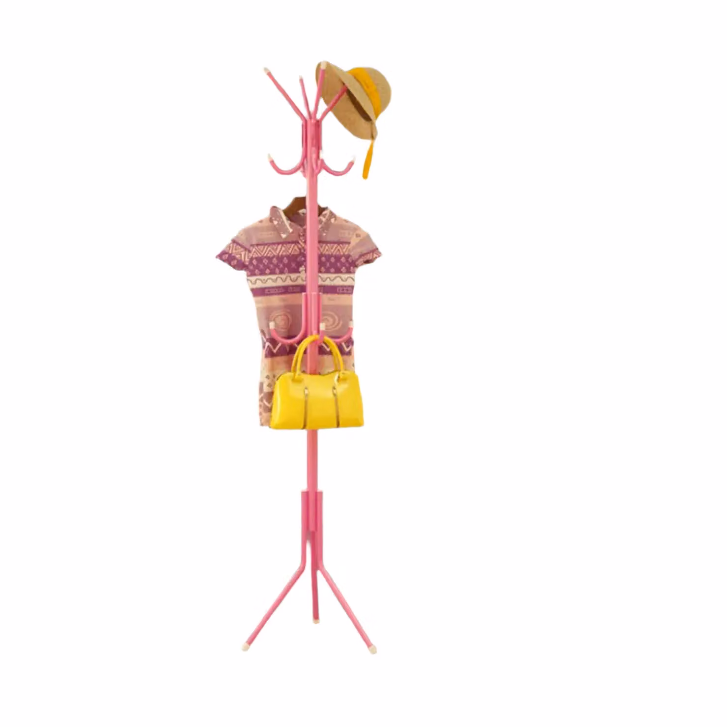 Modcraft Pink Metal Post Tree Coat Stand and Umbrella Hanger with 12 Hooks, H 180 x W 45 x D 45 cm – 2