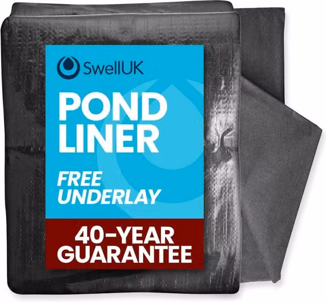 Swell UK Black HDPE Pond Liner with Underlay, 18 x 24 m