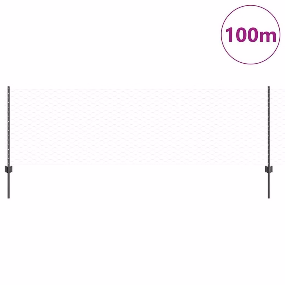 Berkfield Home 11-Piece Grey Steel U-Profile Hexagon Fence Posts, Height: 80 cm – 2
