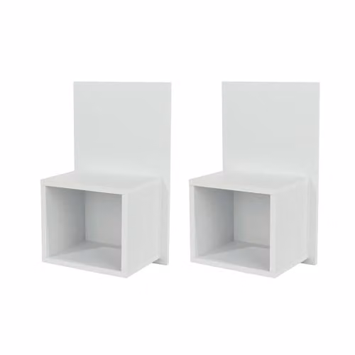 Core Products Pair of Kelly Wall-Mounted Compact Bedside Tables in White – 2