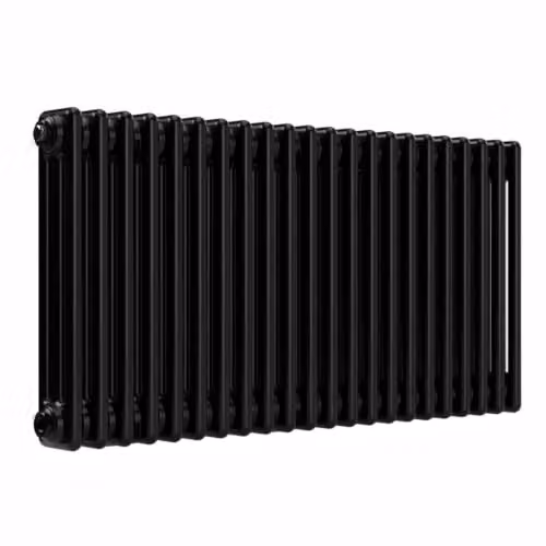 Lux Heat Black Horizontal 3 Column Traditional Steel Radiator, H: 50.0 cm, W: 101.0 cm – 2