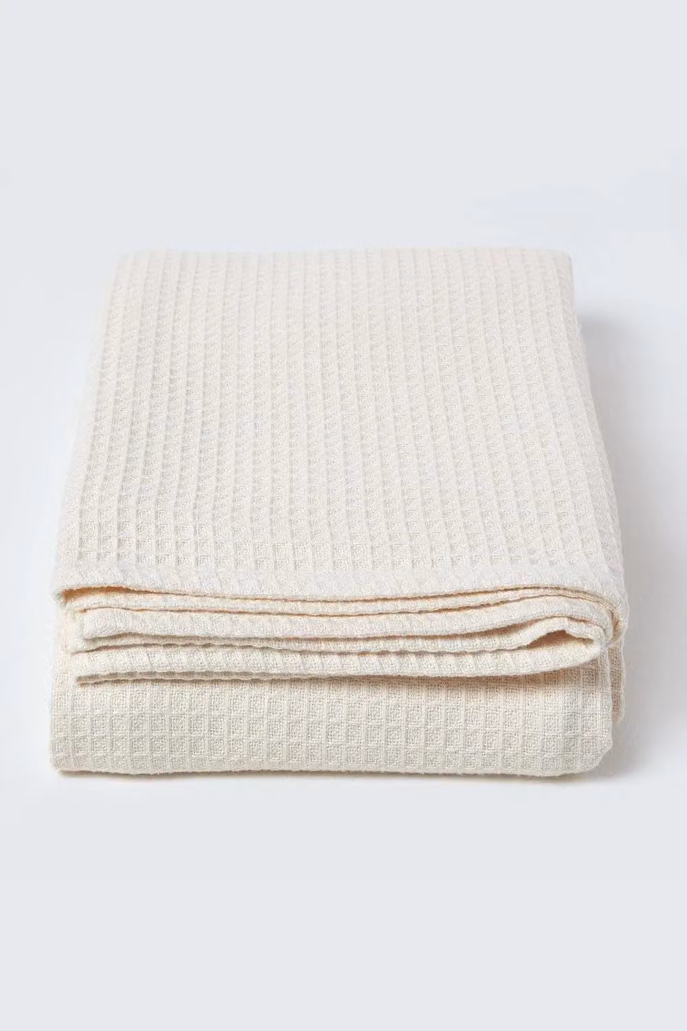 Homescapes Cotton Waffle Pique Throw Blanket in Beige, W: 280 cm, D: 230 cm