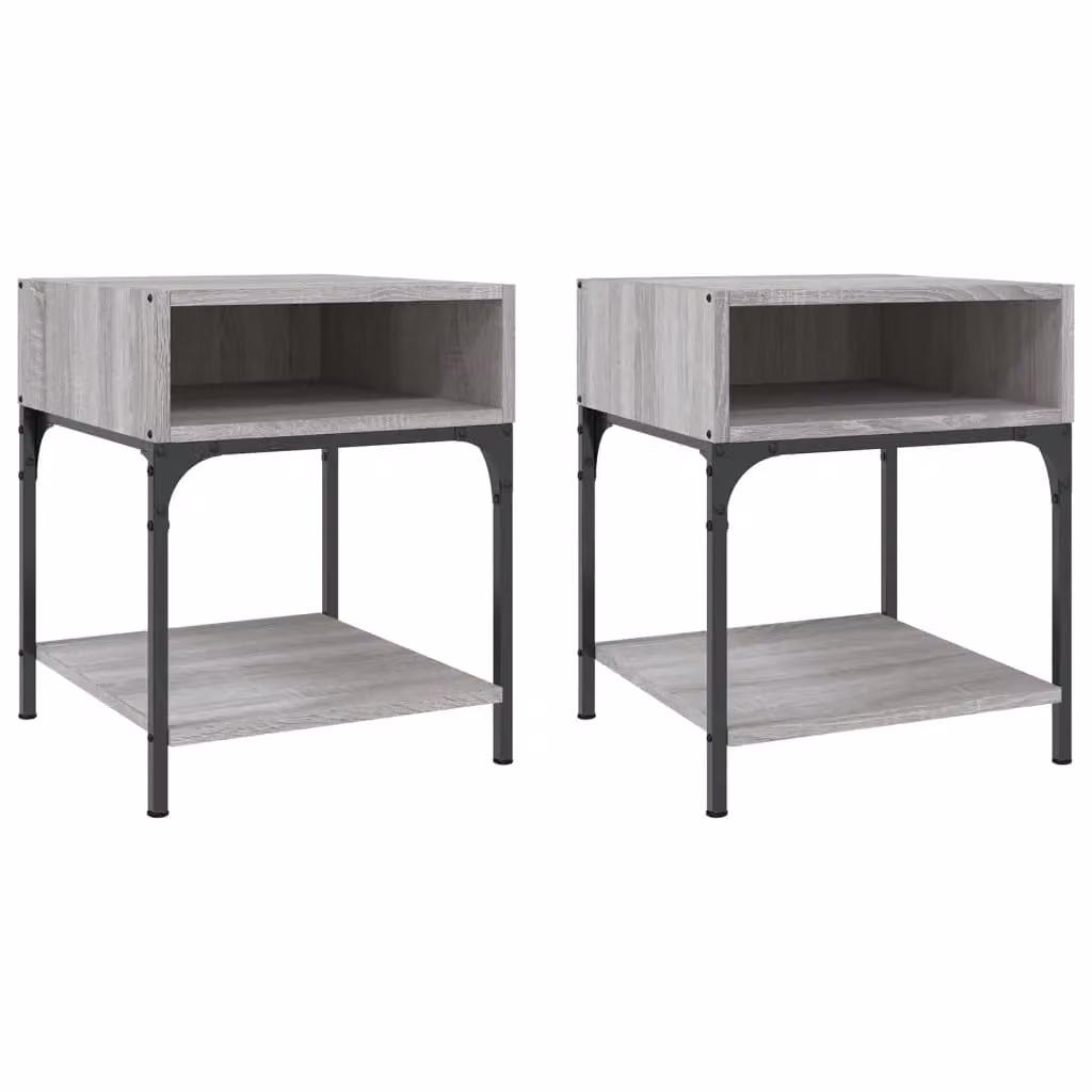 Berkfield Home Set of 2 Grey Sonoma Bedside Tables, W/D/H: 40 x 41 x 50 cm – 1
