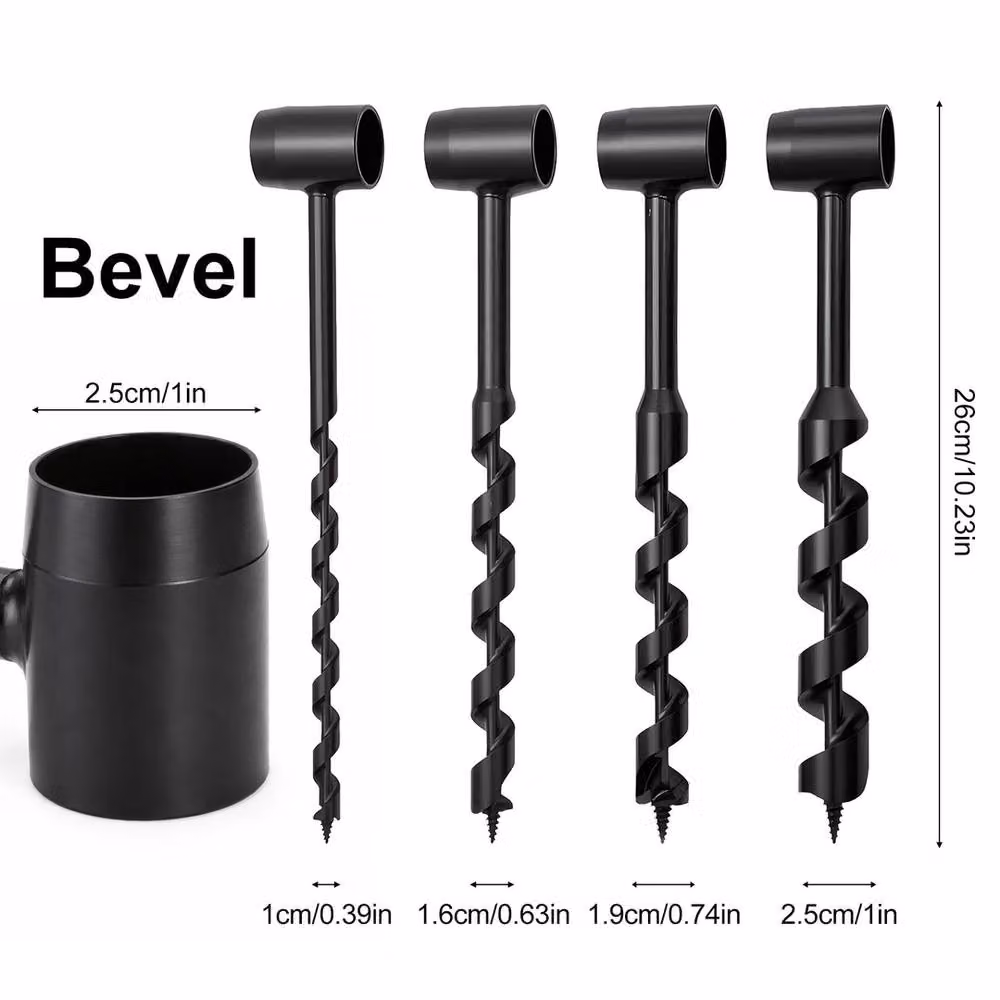 VOGREX 5-Piece Heavy Duty Black Metal Wood Drill Bit Set – 2