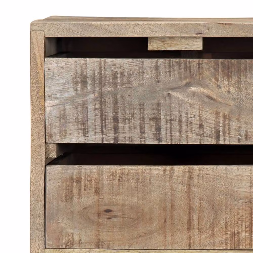 Berkfield Home Solid Mango Wood Sideboard in Brown, W/D/H: 140 x 30 x 60 cm – 3