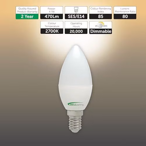 BELL Lighting E14 Dimmable LED Candle Bulbs, Warm White, Pack of 3 – 2