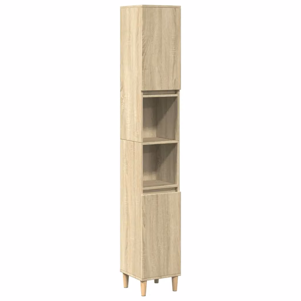 Berkfield Home 3 Piece Brown Sonoma Oak Bathroom Furniture Set – 2