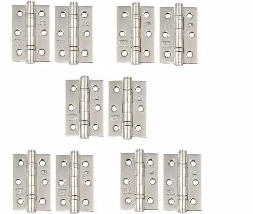 Golden Grace Screw-on Ball Bearing Hinges in Polished Chrome, 75mm (3 Inch), 5 Pairs