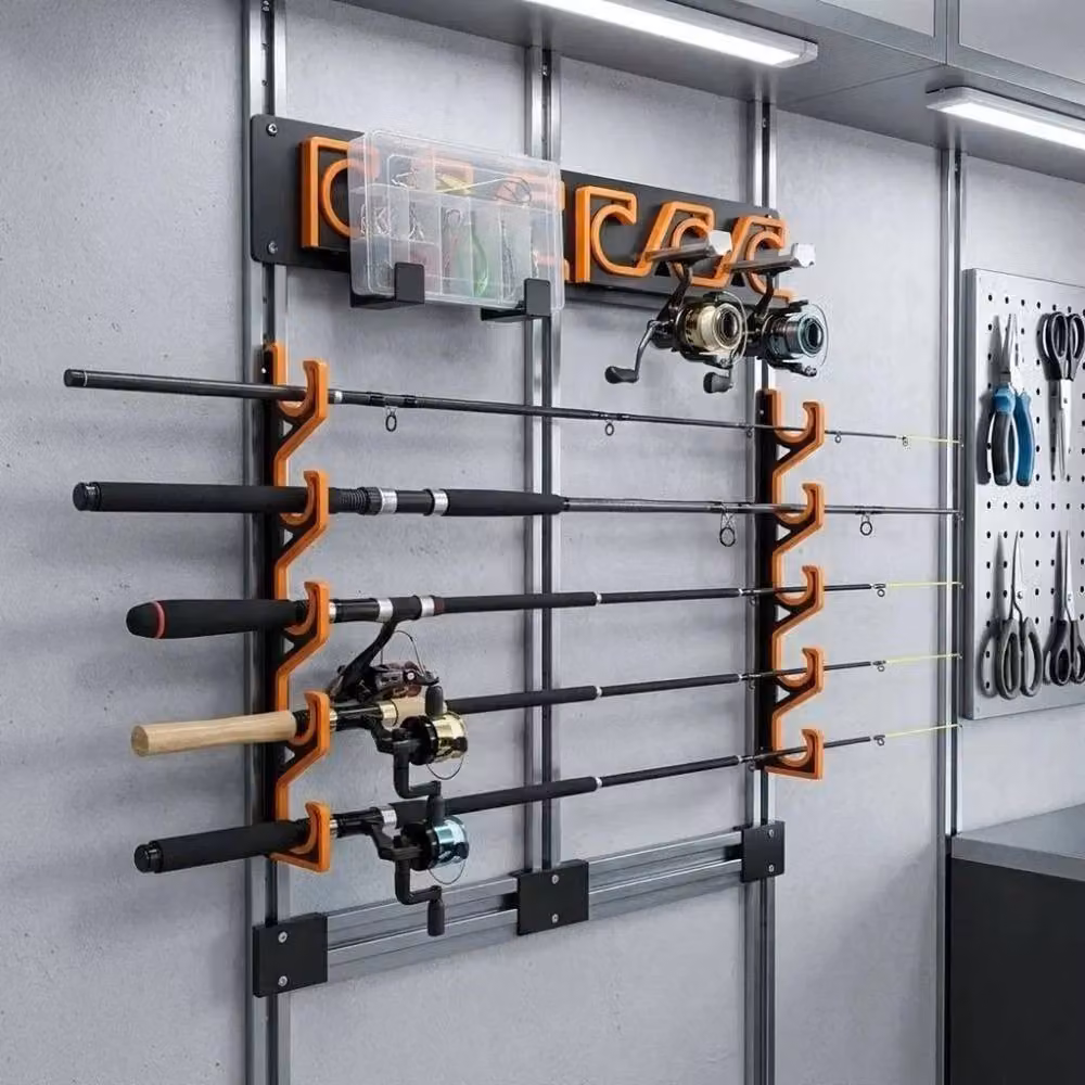 SPETLEK Wall Mounted Fishing Rod Holder in Black – 3