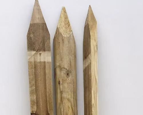 F&G Supplies Brown Pressure Treated Half Round Wooden Fence Posts, 10 Pack, H: 180 cm, W: 10 cm – 4