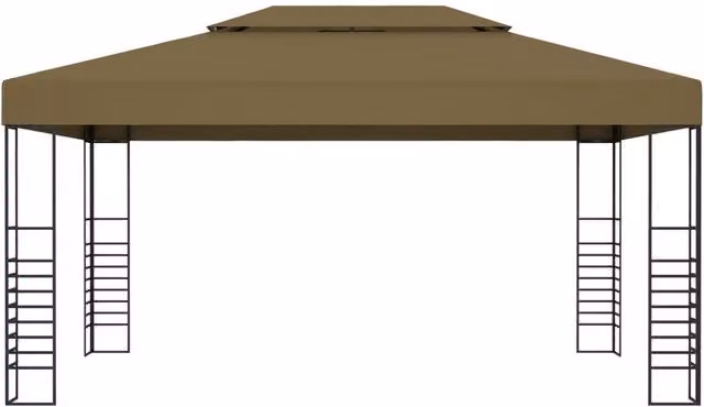 Berkfield Home Freestanding Gazebo in Beige, W: 300 cm, D: 300 cm, H: 270 cm