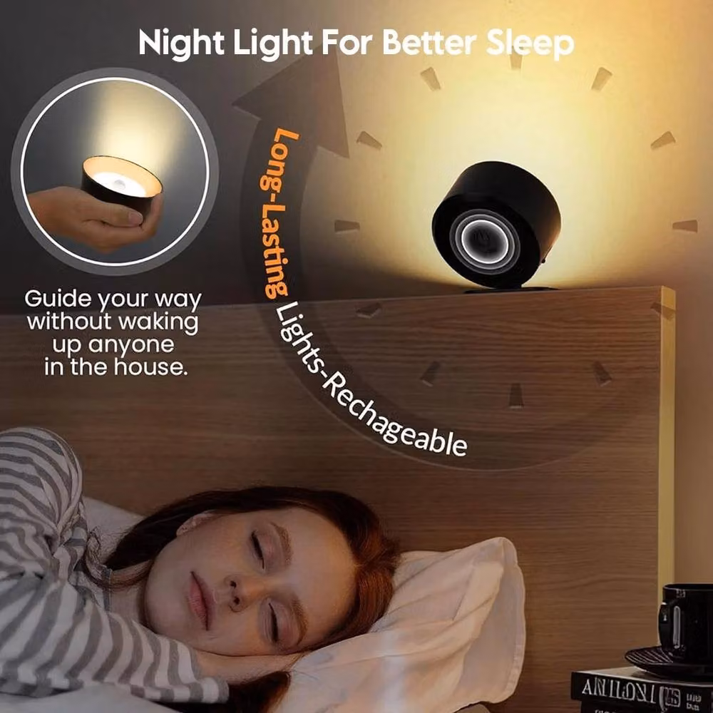 SPETLEK Black Magnetic Mount LED Wall Light with Remote Control, Motion Sensor and Dimmable Settings – 4
