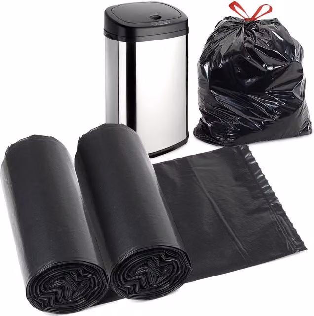 GEEZY Black 30L Recyclable Anti-Drip Kitchen Bin Liners
