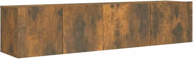 Berkfield Home 2 Piece Modern TV Cabinet Set in Smoked Oak Brown with Wall Cabinet and Lowboard – 1