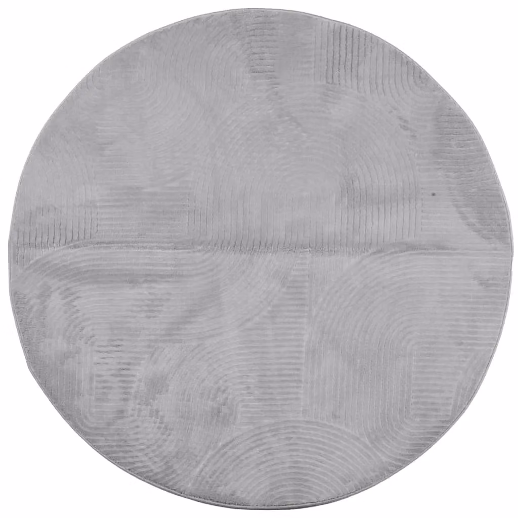 Berkfield Home IZA Round Short Pile Scandinavian Style Grey Rug, Diameter: 80 cm – 1