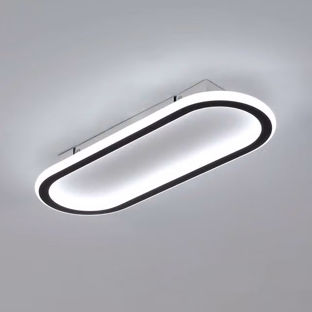 Pheashine Black and White Oval LED Ceiling Light, 33W, 6500K Cool White – 1