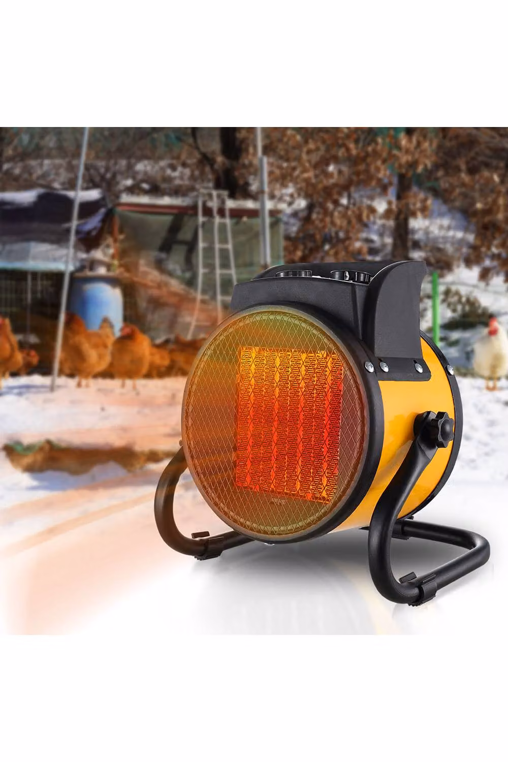 Living and Home 2kW Portable Electric Fan Heater in Yellow – 2
