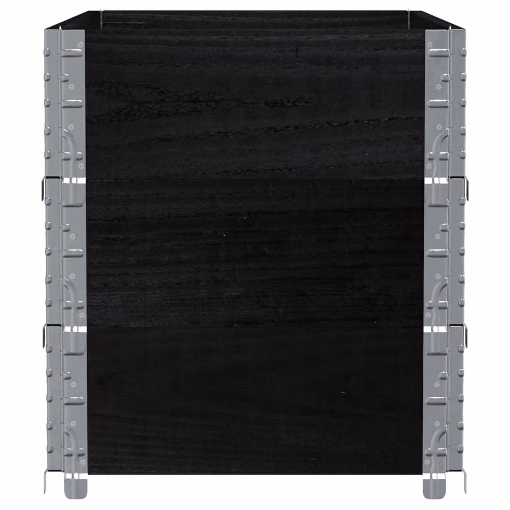Berkfield Home Garden Black Wooden Raised Bed Planter with Galvanised Steel – 3