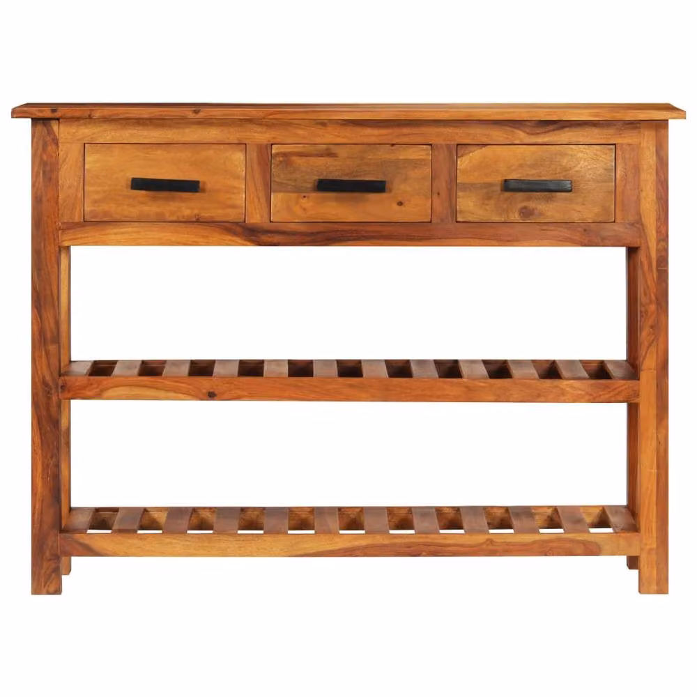Berkfield Home Sideboard with 3 Drawers in Brown Solid Acacia Wood W/D/H: 110 x 30 x 80 cm – 2