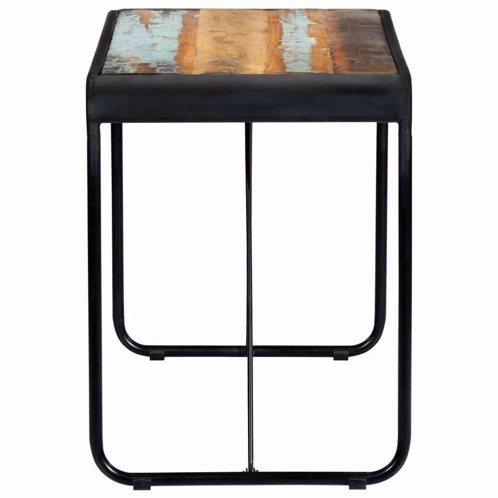 Berkfield Home Rectangular Industrial Dining Table in Multicolour Reclaimed Wood and Metal, W/D/H: 118 x 60 x 76 cm – 3