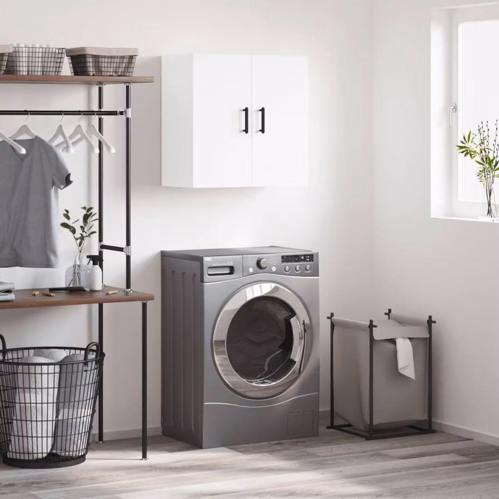 Berkfield Home White Wall Mounted Cabinet with Hinged Doors and Internal Shelves, W/D/H: 60 x 31 x 60 cm – 2