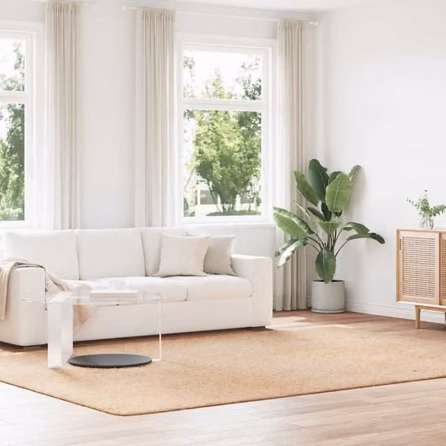 Berkfield Home NAVARRA Shaggy High Pile Rug, Beige, W: 240 cm, D: 340 cm – 1