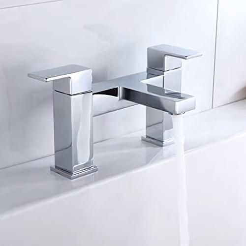 Nes Home Chrome Square Bath Filler Mixer Tap in Silver