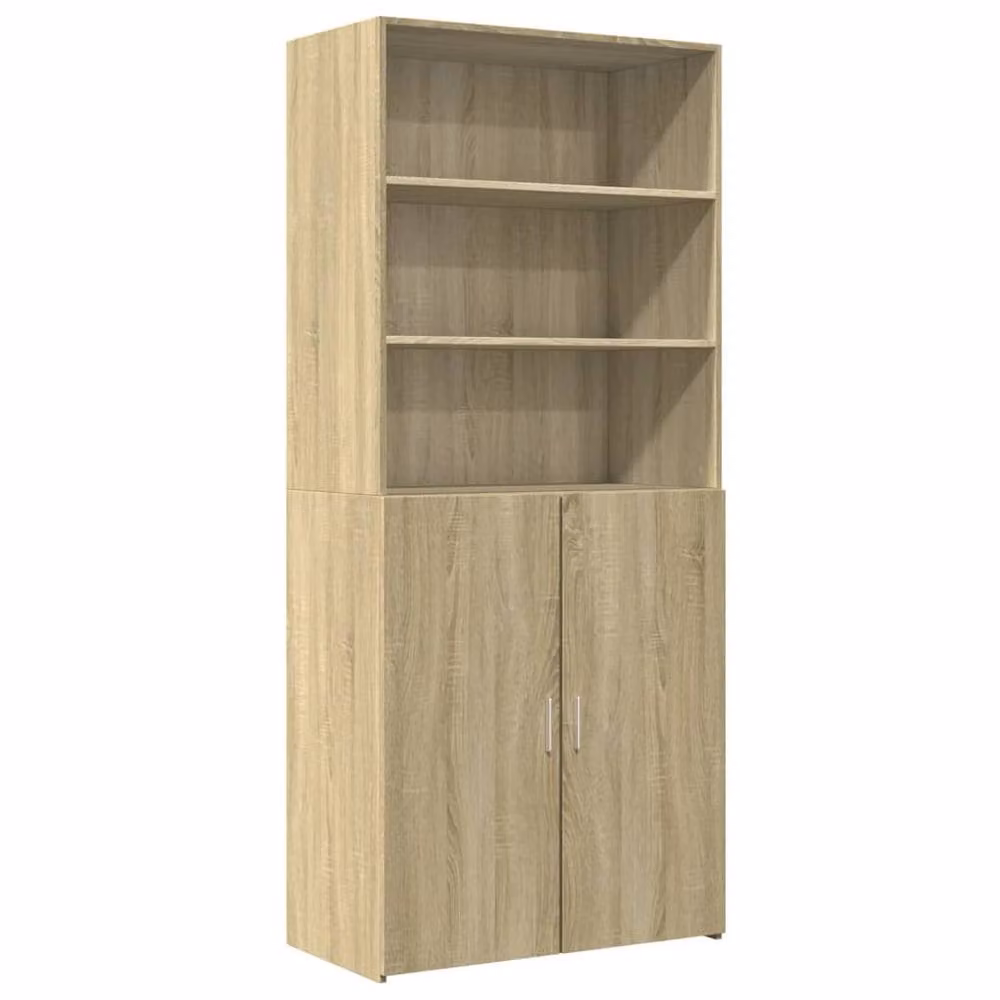 Berkfield Home Sonoma Oak Highboard in Light Tan, W: 80 cm, D: 42.5 cm, H: 185 cm