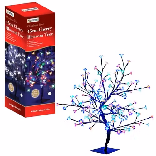 The Christmas Workshop 45cm Blossom Tree with 48 Multi-Coloured LED Lights