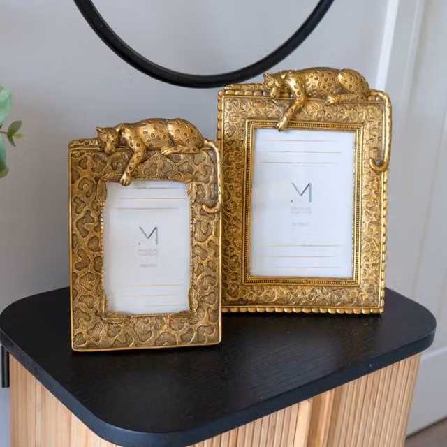Madison & Mayfair Gold Leopard Art Deco Single Metal Photo Frame, 10 x 15 cm – 1
