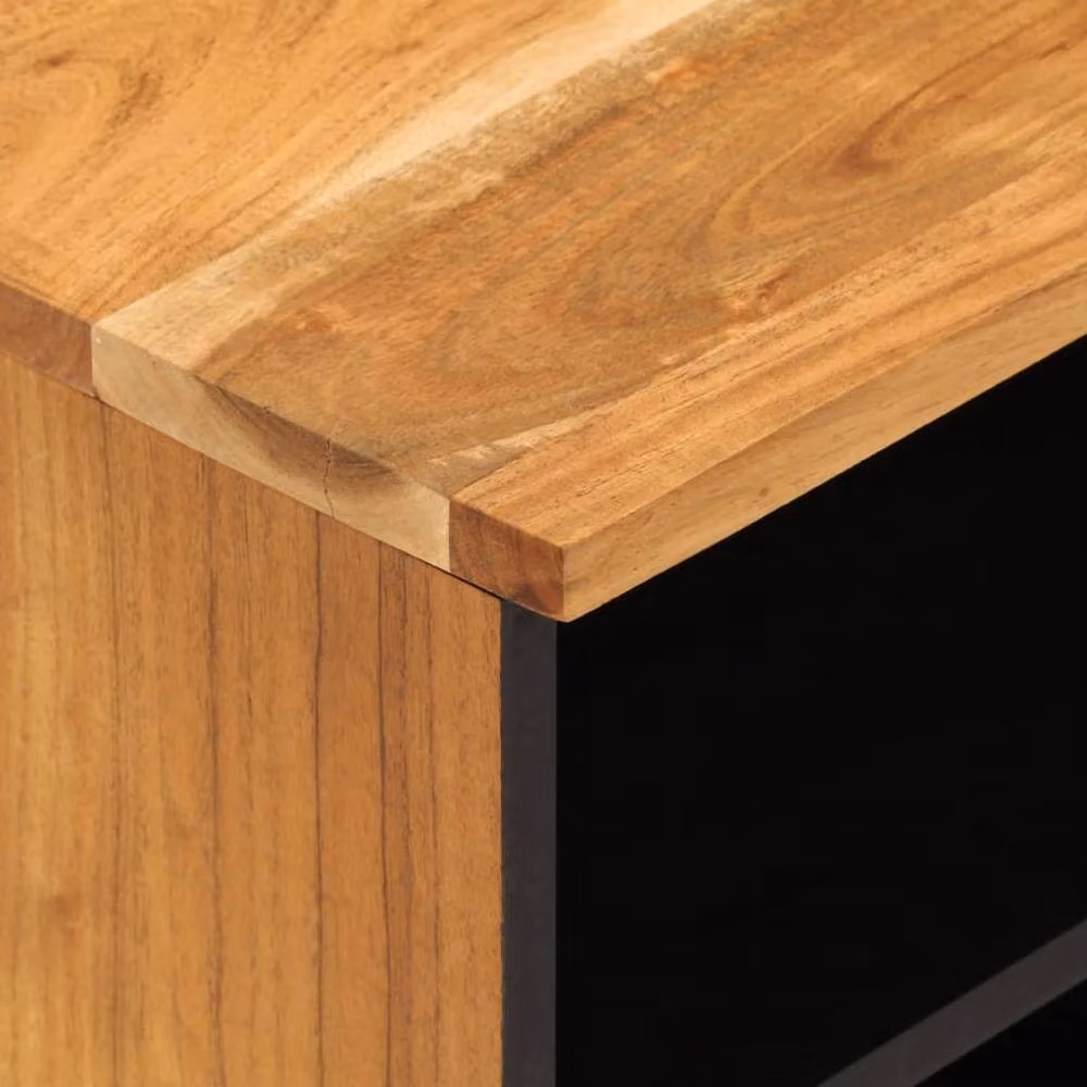Berkfield Home Industrial TV Cabinet in Brown Solid Acacia Wood, W/D/H: 100 x 33 x 46 cm – 5