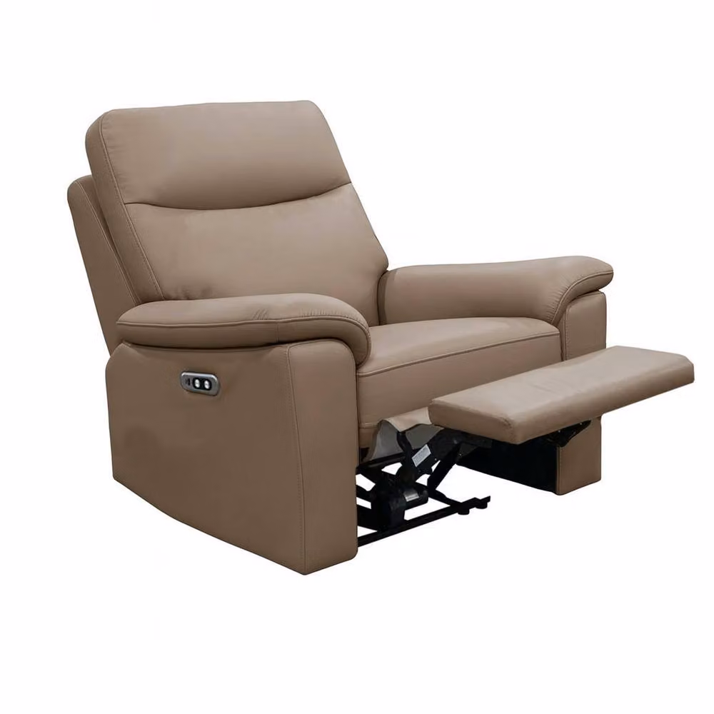Aspire Marlowe Real Leather Power Recliner Armchair in Beige or Brown – 3