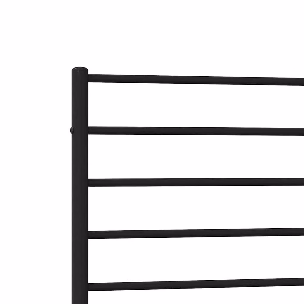 Berkfield Home Metal Bed Frame with Headboard in Black, W: 107 cm, H: 112 cm, D: 203 cm – 4