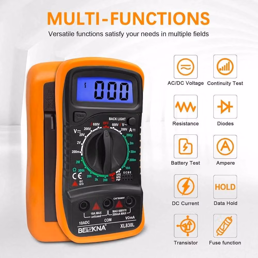 SPETLEK Professional Digital Multimeter Voltmeter and Ohmmeter in Orange and Multicolour – 2