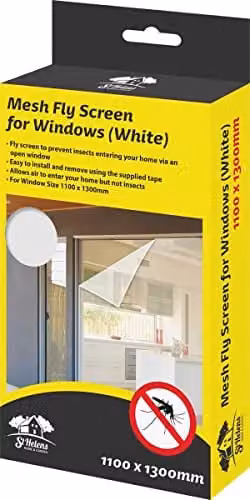 St Helens Home and Garden White Mesh Window Fly Screen with Velcro – 1