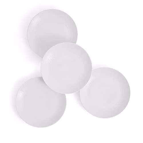 Royal Doulton Gordon Ramsay Maze Stoneware Dinner Plates, White, Set of 4, Diameter: 22 cm