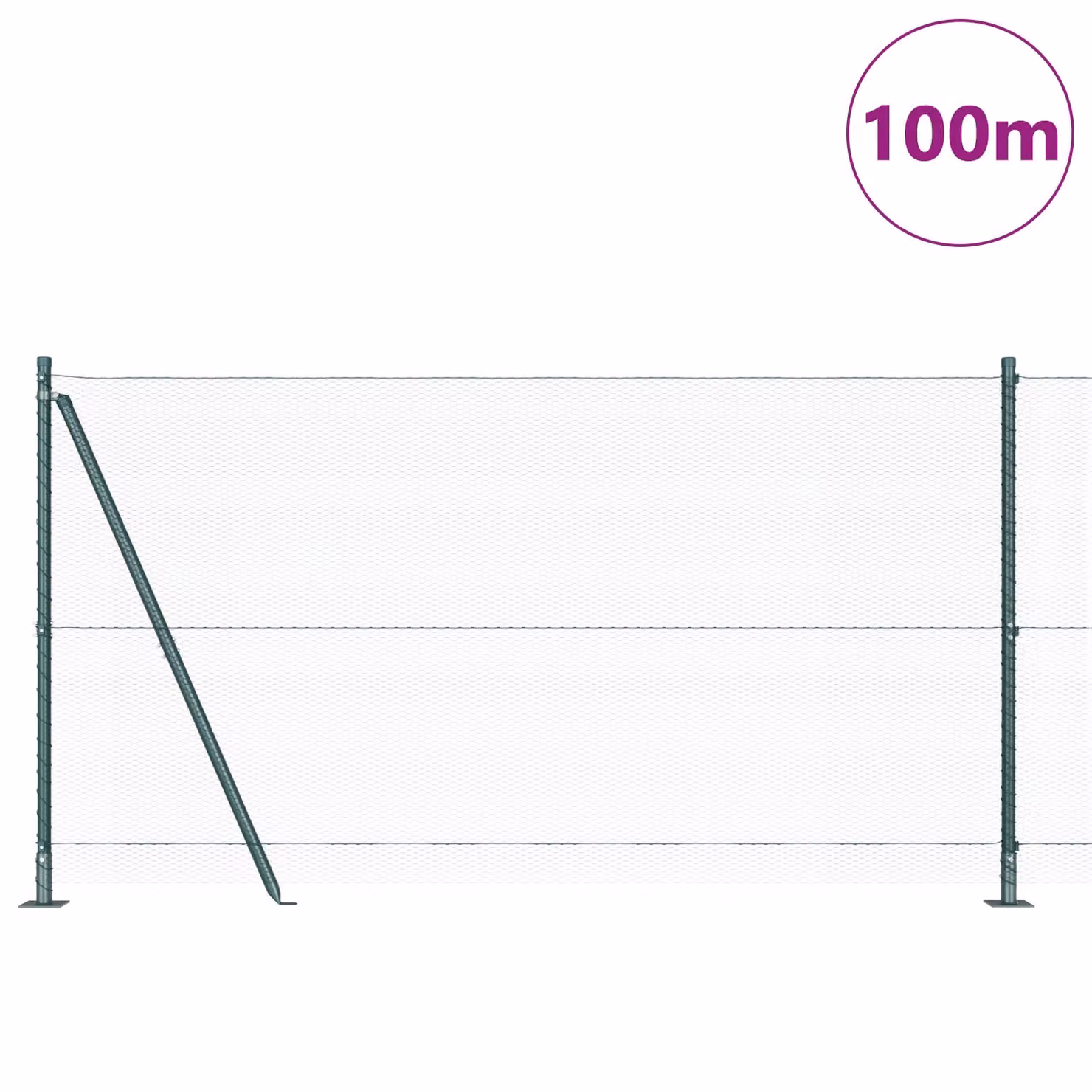 Berkfield Home Green Powder-Coated Steel Hexagon Fence, 2 x 100 m – 1