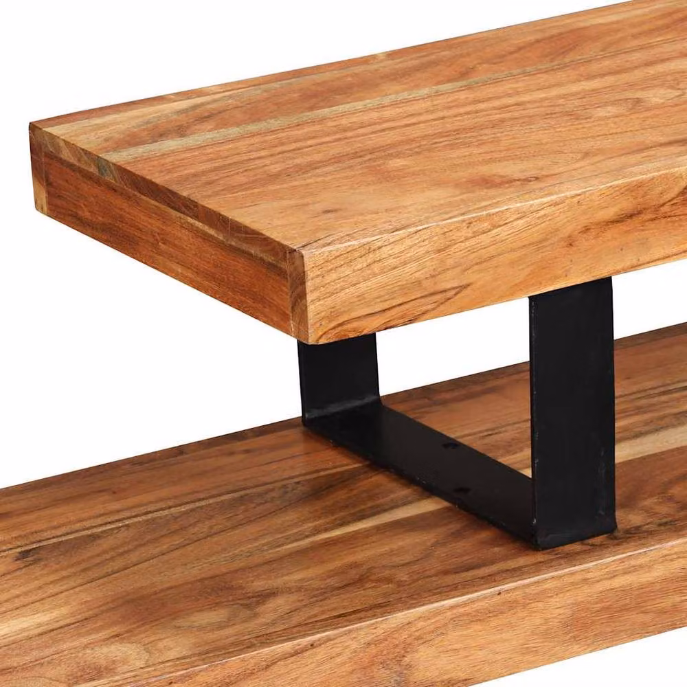 Berkfield Home Industrial TV Stand in Brown Solid Acacia Wood and Metal, W/D/H: 120 x 40 x 40 cm – 3