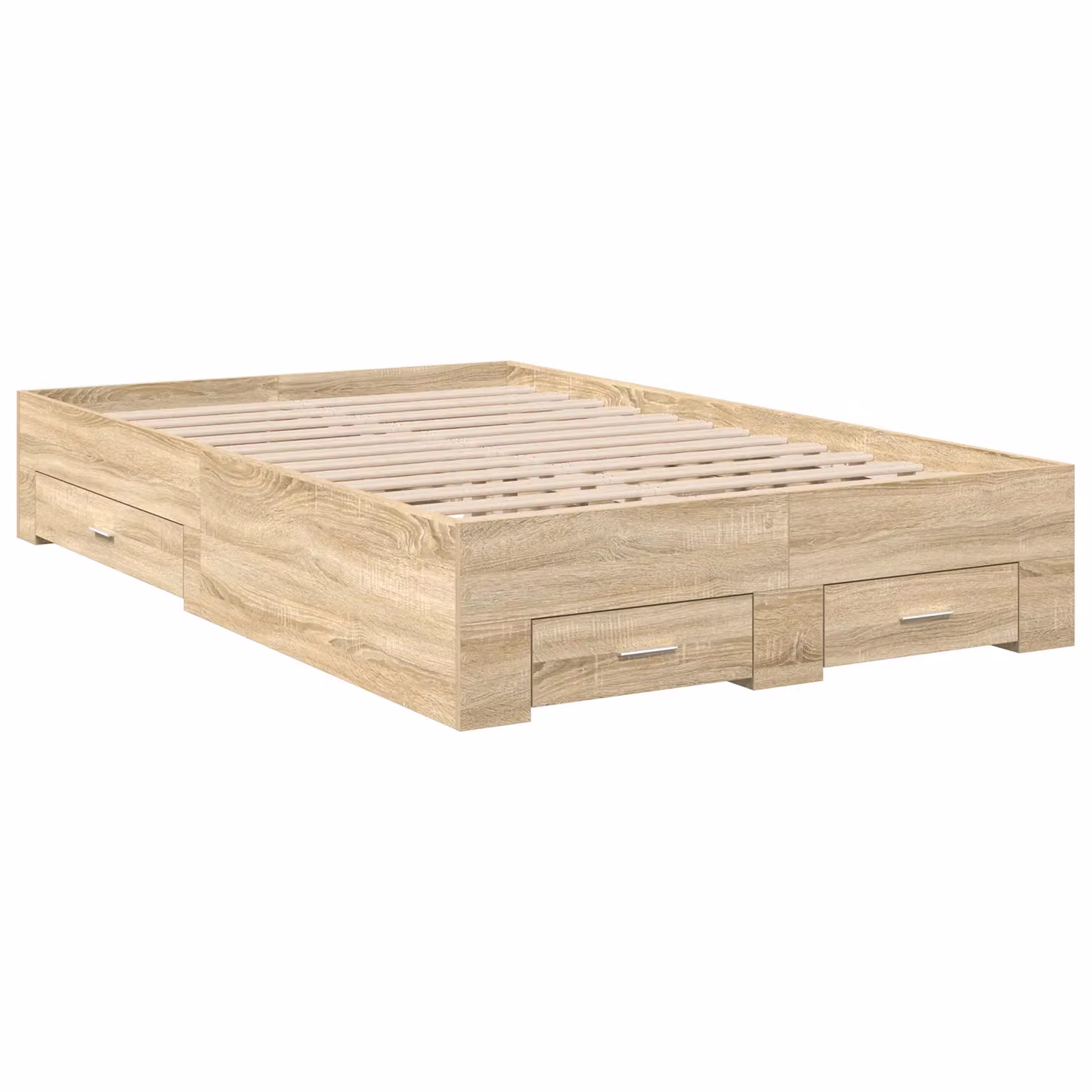 Berkfield Home Sonoma Oak Bed Frame in Brown, W/D/H: 140 x 200 cm – 2