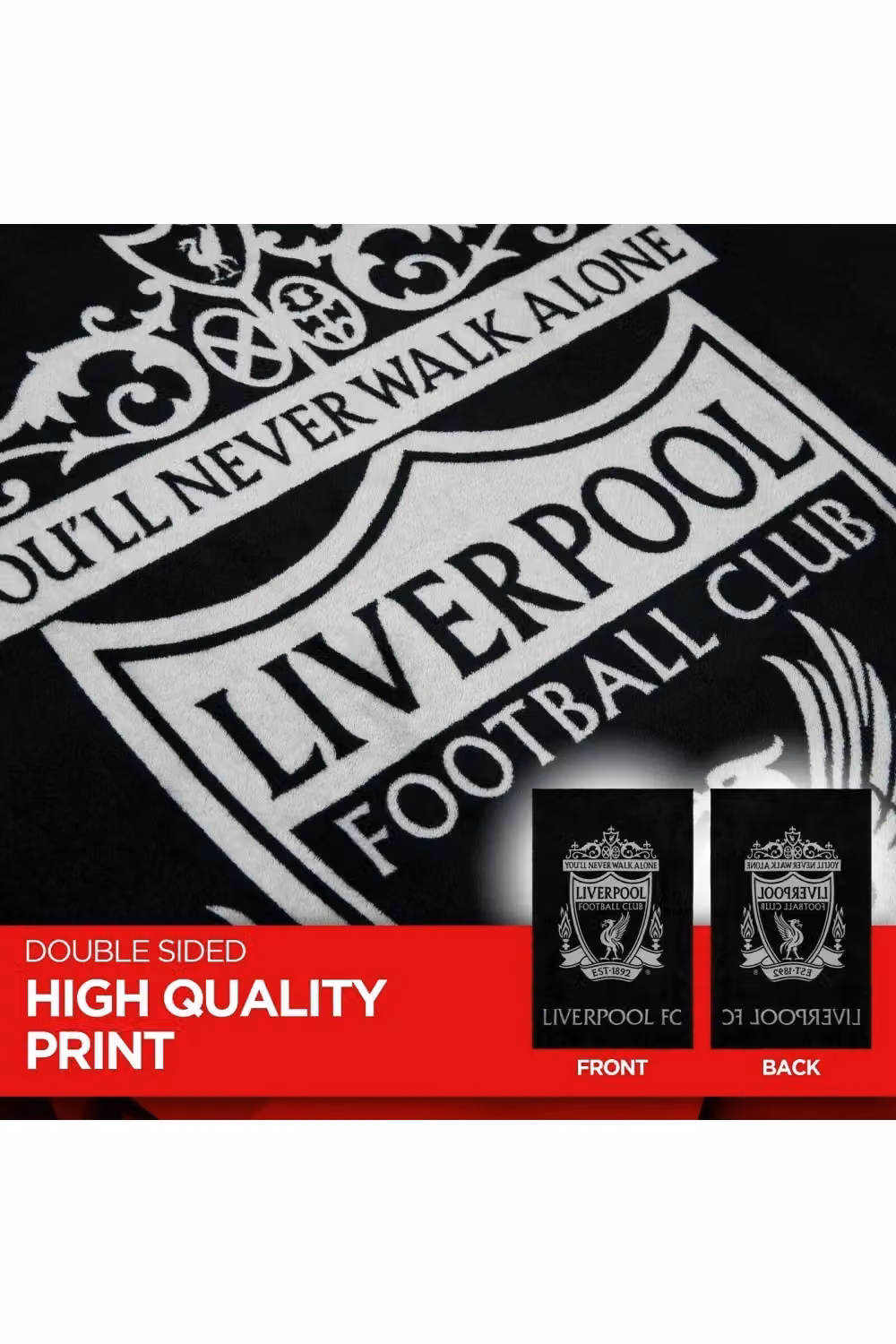 Liverpool FC Men's Black Fleece Crest Blanket – 4