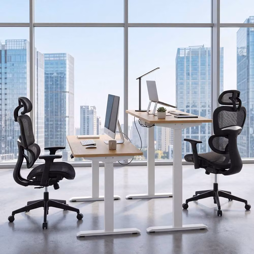 Gymax Black Mesh Executive Office Chair with Adjustable Headrest and Lumbar Support – 4